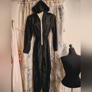 Vintage Navy light Parachute Hooded Jumpsuit